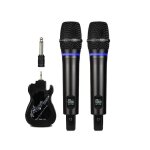 Pack de 2 microphones sans fil bluetooth reverb avec câble de port android le noir Pack de 2 microphones sans fil bluetooth reverb avec câble de port android le noir
