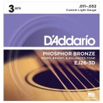 Pack 3 d'addario ej26 light - jeux de cordes guitare acoustique