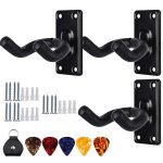 Pack de 3 supports muraux pour guitare, crochets de supports muraux de style guitare pour guitares ukulélé ... Pack de 3 supports muraux pour guitare, crochets de supports muraux de style guitare pour guitares ukulélé ...