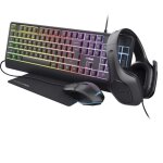 Pack 4 en 1(clavier souris tapis casque) - trust - quadrox