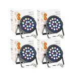 Pack de 4 projecteurs par ibiza light thinpar - 18x1w rgb - dmx t�l�commande extra - plats led soir�e ...