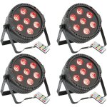 Pack de 4 projecteurs par thinpar7x6 - rgbw ibiza light dmx t�l�commande extra - plats led soir�e dj ...