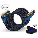 Premium pack de 5 cbles hdmi a haute performance avec ethernet 1. 4a (2m) + 2 attaches cbles - soutien ...