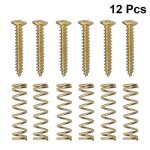 Pack de 6 vis de micro a bobine unique de guitare electrique avec ressorts (or) Pack de 6 vis de micro a bobine unique de guitare electrique avec ressorts (or)