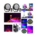 Pack 7 jeux de lumiere + machine  fumee leds rgb + portique lumineux + astros ball idal clairage de ...