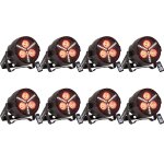 Pack de 8 projecteurs par ibiza light par - mini - str - 3x4w dmx led dj fte club bote nuit soire ...