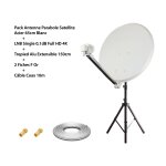 Pack antenne parabole satellite acier 65cm blanc hd4k + lnb single 0, 1db full hd 4k + trépied alu extensible ... Pack antenne parabole satellite acier 65cm blanc hd4k + lnb single 0, 1db full hd 4k + trépied alu extensible ...