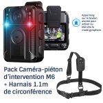 Pack cam�ra - pi�ton d'intervention gps professionnel hd 2160p 128go ir d�tection visage