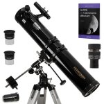 Pack complet tlescope omegon 114 / 900 eq1 + zoom + guide dbutant + oculaires + barlow