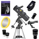 Pack d�butant t�lescope bresser spica 130 / 1000 monture eq3 + filtre solaire + oculaires + zoom + guide ...
