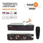 Pack d�codeur satellite hd pvr kaon hd dvb - s2 + abonnement total tv 12 mois, 122 chaines, serbes, slov�nes ...
