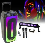 Pack enceinte portable sur batterie karaoke usb bluetooth ms - magic - sound1000 tws 1000w 2 micros - ...