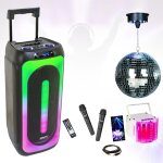 Pack enceinte sur batterie karaoke usb bluetooth tws ms - magic - sound1000 1000w 2 micros - boule disco ... Pack enceinte sur batterie karaoke usb bluetooth tws ms - magic - sound1000 1000w 2 micros - boule disco ...