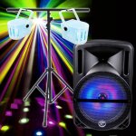 Pack fiesta djoon 500w + 2 effets derby leds rgbw + portique