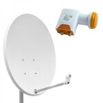 Pack hdsat parabole satellite acier 80cm + lnb twin hd 4k 0, 1db idal astra eutelsat