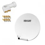 Pack hdsat parabole satellite fibre composite blanche 60cm brides inox + lnb quad hd 4k Pack hdsat parabole satellite fibre composite blanche 60cm brides inox + lnb quad hd 4k