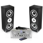 Pack karaok 100w + hp c810 bl + ampli + 2 mic noir