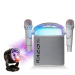 Pack karaok� enceinte portable autonome bluetooth ibiza karahome - wh 120w usb sd 2 micros - effet astro ...