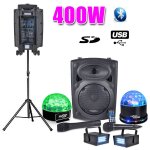 Pack karaok� fiesta 400w + pied + sixmagic + sunmagic + 2 ledstrobe