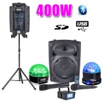 Pack karaoké fiesta 400w + pied + sixmagic + sunmagic + ledstrobe Pack karaoké fiesta 400w + pied + sixmagic + sunmagic + ledstrobe