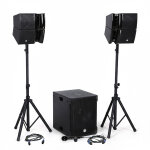 Pack kit sonorisation 1200w dj complet bm sonic bms15 - horn , enceintes satellites, caisson 38cm usb ...