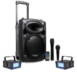 Pack led ibiza port10vhf - bt karaok� mobile 500w usb / mp3 + 2 mini strobes lytor