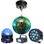 Pack light boule  facettes 30cm + mini strobe + sunmagic + par - mini - rgbw