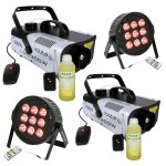 Pack lumire 2 machines  fume ibiza light lsm900w - 2 projecteurs thinpar - 9x6w - rgbw - soire anniversair ...