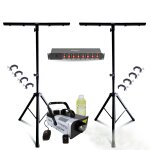 Pack lumire 2 pieds mooving light ml - support - djlight - 8 crochets - dispatching 8 voies - machine ...