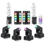 Pack lumire 4 lyres beam ibiza led rgb 10w dmx - 2 jeux lumire mini - spider led8 - mini - 2 machines ...
