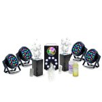 Pack lumi�re complet dj machine fum�e foggy - astro - 4 par led 18 w - 2 machines bulles led bubble - ...