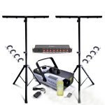 Pack lumire dj 2 pieds mooving light ml - support - djlight - 8 crochets - machine  fume ibiza 1200w ...