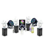 Pack lumi�re dj complet machine fum�e foggy - astro - 2 par led 18 w - 4 machines bulles led bubble - ...