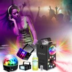 Pack lumires ibiza light - ensemble jeux lumires stroboscope astro derby - machine fume leds rgb foggy ...