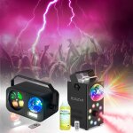 Pack lumires ibiza light - jeu lumire 3 - en - 1 gobo strobe astro - machine fume leds rgb foggy - ...