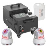 Pack lumire machine  fume lourde 1500w - 2 lyres 30w star - wash ibiza - danse dj pro soire fte ...