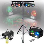 Pack lumire pied mooving light & sound ml - support - djlight - 4 jeux de lumires astro gobo strobe ...