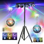 Pack lumi�re pied portique dj boost - light70 4 projecteurs - 2 boules disco leds rgb astro - ball8 bar ...