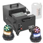 Pack machine  fume lourde 1500w - 2 lyres wash 30w ibiza star - spot - soire fte mariage danse dj ...