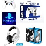 Pack manette ps4 manette bluetooth blanche 3. 5 jack + casque gamer pro - h3 ps4 - ps5 playstation