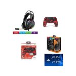 Pack manette ps4 manette bluetooth urban camouflage rouge 3. 5 jack + casque gamer pro - h7 ps4 - ps5 ...