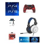 Pack manette ps4 manette bluetooth urban fire rouge 3. 5 jack + casque blanc 1704 ps4 - ps5 playstation ...
