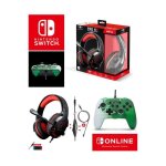 Pack manette switch filaire nintendo zelda heroique officielle + casque gamer pro h3 rouge spirit of ...