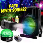 Pack mega soirees djoon 500w usb + jeux light + machine � fum�e