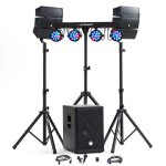 Pack mega sono dj complet bms - 12 - array - bt, 1000w, enceintes satellites, caisson 31cm usb / bluetooth, ...