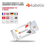 Pack module kabelio ci + cam + abonnement tv 3 mois bouquet suisse 47 chanes europennes franaises ...