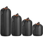 Pack of 4 neoprene lens covers - waterproof camera case - compact camera pouch for canon / nikon / sony ...
