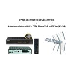 Pack optex 9832 tnt hd double tuner + antenne extérieure uhf zeta, filtres vhf et lte700 (4g / 5g) Pack optex 9832 tnt hd double tuner + antenne extérieure uhf zeta, filtres vhf et lte700 (4g / 5g)