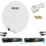 Pack parabole satellite fibre 85cm avec 2x récepteurs fransat + lnb single Pack parabole satellite fibre 85cm avec 2x récepteurs fransat + lnb single