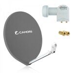 Pack parabole satellite fibre composite gris anthracite smc 80cm + lnb twin 4k